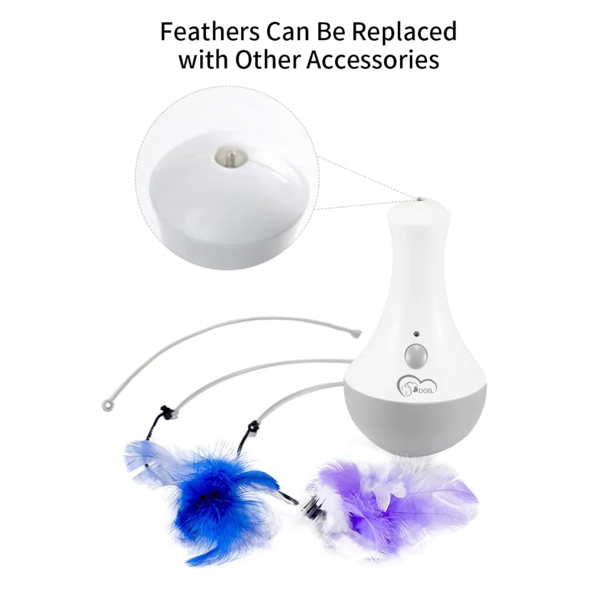 Automatic Interactive Feather Cat Toy With Rotation