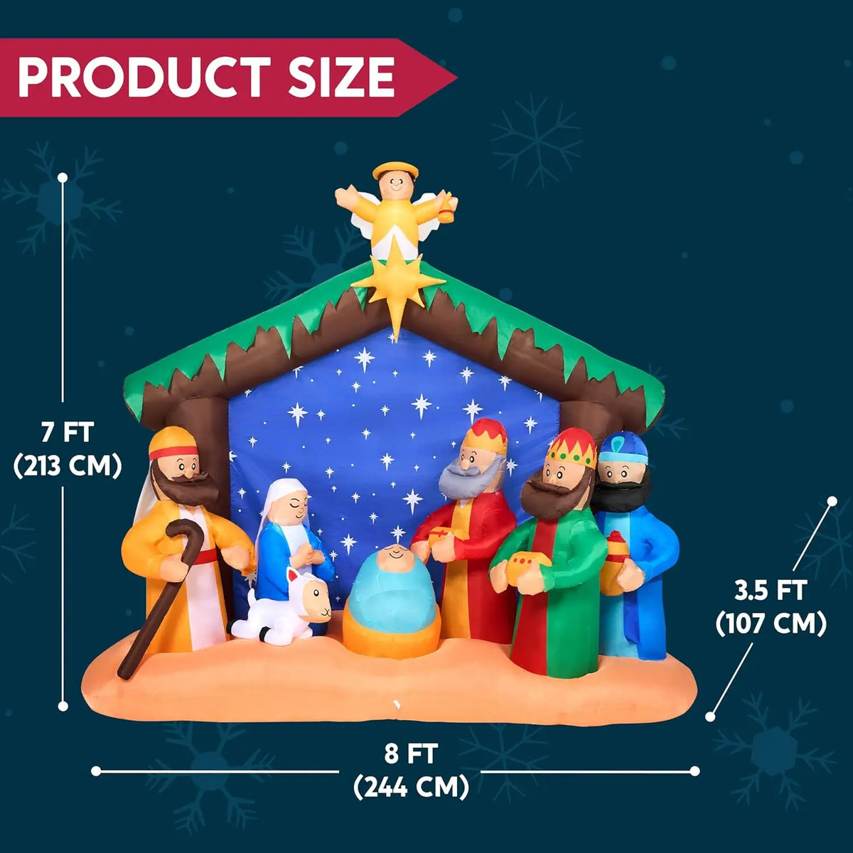 Joyfy Lighted Christmas Nativity Scene Inflatable